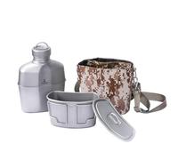 SILVERANT Titanium Canteen Military Mess Kit-1000ml Water Bottle with 500ml Nesting Cup&Lid-Ultralight Cookware Set for Camping, Survival, Bushcraft & Outdoor (Original Titanium Canteen)