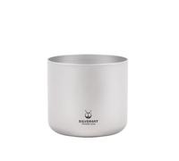SILVERANT Titanium Coffee Cup-110ml&125ml Double Wall Mugs with Handle/Handleless Shot Tea Cortado Cup for Hot Drinks, Travel & Home Use (Sandblasted Handleless Cup - 110ml)