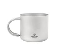 SILVERANT Titanium Coffee Cup-110ml&125ml Double Wall Mugs with Handle/Handleless Shot Tea Cortado Cup for Hot Drinks, Travel & Home Use (Sandblasted Handle Cup - 110ml)