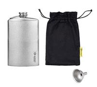 SILVERANT Titanium Hip Flask Canteen, Portable Wine Bottle with Funnel & Screw Cap Clip for Camping, Hiking, Backpacking, Travel, Outdoor Bushcraft (500ml- Crystallized)