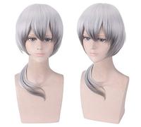 SilverAsh Cosplay wig Game Arknights Wigs 40cm short Silver grey SilverAsh Synthetic Hair Game Cosplay boy Wig + wig cap Arknights SilverAsh 678