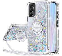 Silverback for Samsung galaxy A05S Case,Glitter Case with Stand. Silver