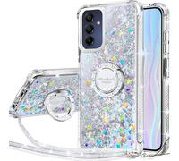 Silverback for Samsung galaxy A16 Case,Glitter Case with Stand. Silver