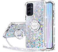 Silverback Glitter Liquid Case for Samsung Galaxy A35 with Stand. Silver