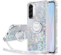 Silverback Glitter Liquid Case for Samsung Galaxy A36 with Stand. Silver
