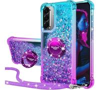 Silverback Glitter Liquid Case for Samsung Galaxy A57 with Stand. Purple