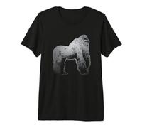 Silverback Male Gorilla Vintage Pen Ink Illustration Design Premium T-Shirt