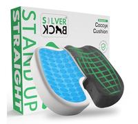 SILVERBACK Seat Cushion for Office Chair Cooling Gel Memory Foam Coccyx Pain Relief Cushion Pillow for Back Support Non-Slip Seat Pad for Office Desk (Dark Gray)