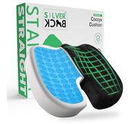 SILVERBACK Seat Cushion for Office Chair Cooling Gel Memory Foam Coccyx Pain Relief Cushion Pillow for Back Support Non-Slip Seat Pad for Office Desk (Black)