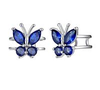 Silvercute Sapphire Earrings September Birthstone Earrings Butterfly Ear Cuff For Women Girls
