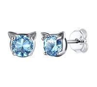 Silvercute Stud Piercing Jewellery Earingings Women Birthstone March Silver Earrings