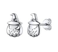 SILVERCUTE Womens Small Stud Earrings Halloween Skull Jack Skellington Earrings for Teen Girls Sterling Silver