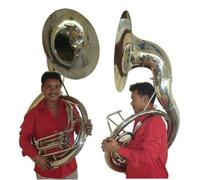 SILVERED BRASS BBb FULL-SIZE JUMBO 25-INCH BELL ORIGINAL SUPERBRASS INTERMEDIATE SOUSAPHONE