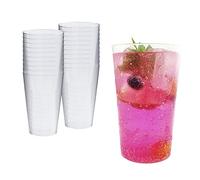 Silverkitchen 20 x Plastic Cups 500 ml Clear - Plastic Cups + 2 Extra Bakers Multiple Usable Shatterproof Hard Plastic Made in Germany