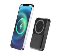 SilverLabel 10,000mAh Wireless Magnetic Power Bank - Black Portable Power Bank for MagSafe Devices for Emergency Charging of Phones and Other Devices