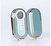 SILVERLIN Car Key Cover Soft TPU Case Full Protection for Fiat 500L Brava Bravo Doblo Ducato Fiorino Punto Panda Palio Qubo Scudo Sedici Stilo Lancia Key Fob (Golden Edge Grey)