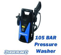 Silverline 102580 Jet/Pressure Washer Car Patio Cleaner, 105 bar, 1650 W