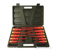 Silverline Screwdriver Set 11pc Insulated Electrician Screwdrivers Case 918535