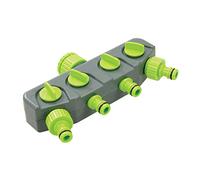 Silverline 167269 4-Way Tap Connector 3/4" and 1/2" Male , Green