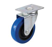 Silverline 199919 Swivel Elastic Rubber Castor 100Mm 140Kg Blue Each 1