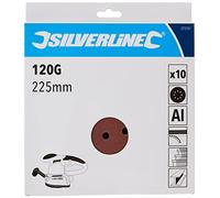 Silverline 273151 Hook and Loop Discs Punched 225 mm 10pk 225 mm 120 Grit