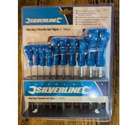 Silverline Hex Key Set 2-10mm T-Handle 10pc Allen Wrench Key Stand Metric 323710