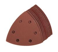Silverline Hook & Loop Triangle Sheets 90mm 10pce 4 x 60, 2 x 80, 120, 240g - - hook loop triangle 90mm sheets x silverline 10pce 120 80 60 grit