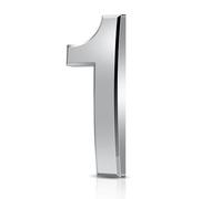 SilverLine 3D Mailbox Numbers, Waterproof, Self Adhesive - 3 Inch Silver (Silver 1) for House, Hotel Room or Mail Boxes