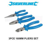 Silverline Long Nose Side Cutters Pliers Set 3 Piece 160mm (6¼") Length - 427610