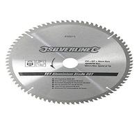 Silverline 456915 TCT Aluminium Blade 80T 250 x 30 - 25, 20, 16 mm Rings, silver,