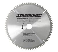 Silverline 456915 Tct Aluminium Blade 80T 250 X 30 - 25 20 16Mm Rings Each 1