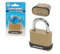 Silverline 472645 Zinc Alloy Combination Padlock 4 Digit 50mm U52