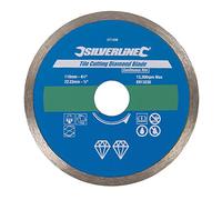 Silverline 571499 Tile Cutting Diamond Blade 110 x 22.23 mm Continuous Rim