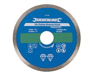 Silverline 571499 Tile Cutting Diamond Blade 110 x 22.23 mm Continuous Rim