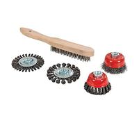 Silverline 589548 Wire Brush, Cup and Twist-Knot Wheel Set 5pce 5pce