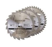 Silverline 590591 TCT Circular Saw Blades 20, 24, 40T 3pk 190 x 30 - 25, 20 mm Rings