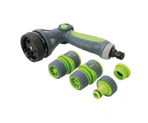 Silverline 5pc Hose Spray Gun Set With 9 Pattern Quick Connect Garden Watering
