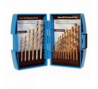 Silverline 633805 Titanium-Coated HSS and Masonry Drill Bit Set 19pce 1 - 9 mm
