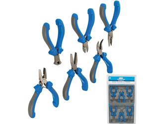 Silverline 6pc Jewellery Mini Pliers Extra Long Bent Nose Side End Cutter Set