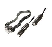 Silverline 700883 Flashlight & Headlight 3pce LED Flashlight and Headlight 3 Piece, Black