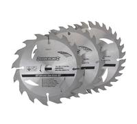 Silverline Tct Circular Saw Blades 16, 24, 30t 3pk 135 x 12.7 - 10mm Ring - 16 - circular saw tct blades x 135 silverline 10mm ring 16 24 3pk 127