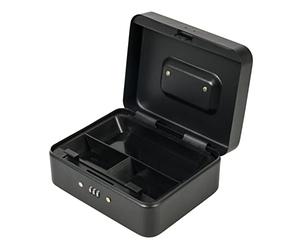 Silverline 732370 Petite Cash Box with 3-Digit Combination Lock, Black