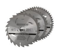 Silverline 749249 Tct Circular Saw Blades 24 40 48T 3Pk 200 X 30 - 25 18 16Mm Rings Each 3