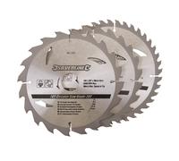 Silverline 801292 Tct Circular Saw Blades 20 24 40T 3Pk 184 X 30 - 20 16Mm Rings Each 3