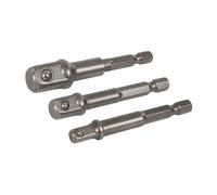 Silverline 819713 Socket Driver Set 1/4-inch Hex Shank - 3 Pieces