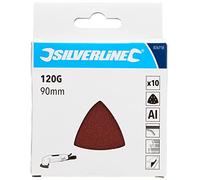 Silverline 826718 Hook & Loop Triangle Sheets 90Mm 10Pk 120 Grit Each 10