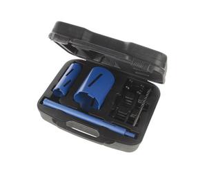 Silverline 868543 Diamond Core Drill Kit 3-Core 7pce 28, 52 and 107 mm , Blue
