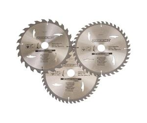 Silverline 892547 TCT Circular Saw Blades 24, 40, 48T 3pk 230 x 30 - 25, 20, 16 mm Rings