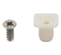 Silverline 8mm Plastic Hinge Dowel Inserts with Screws, 100 Pcs (100)