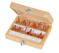 Silverline 8mm TCT Router Bit Set 12 pieces 8mm Routing Router Sets